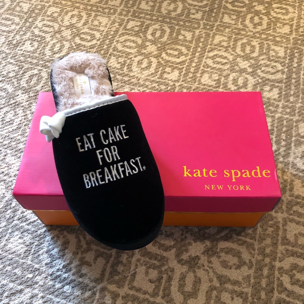 Kate Spade “Eat cake for breakfast” slippers